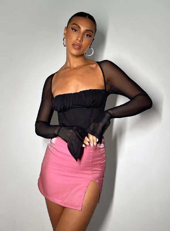 Ayres Mini Skirt Pink tiered skirt playful