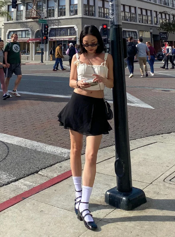 Boda Mini Skirt Black denim skirt casual