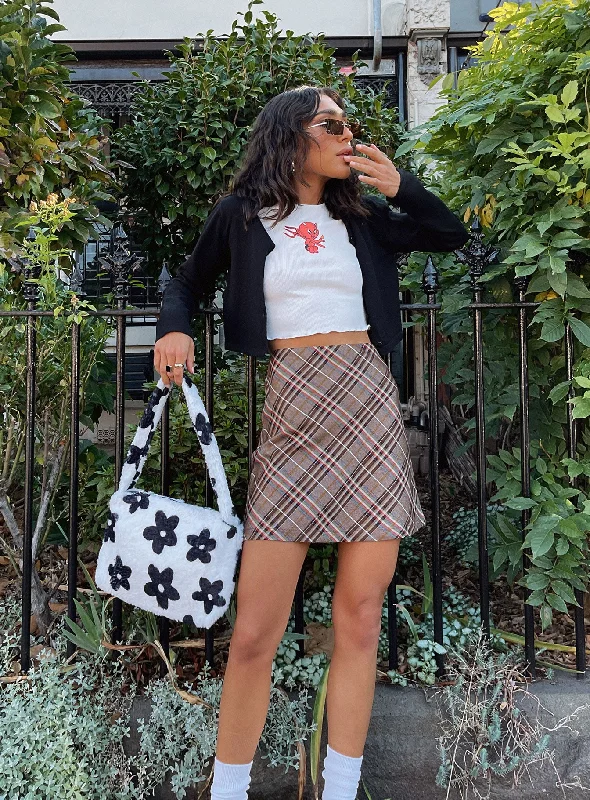 Darwin Mini Skirt Brown Multi relaxed fit skirt