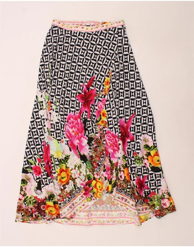 DESIGUAL Womens Wrap Skirt EU 38 Medium W28  Multicoloured Floral Viscose chiffon skirt floaty