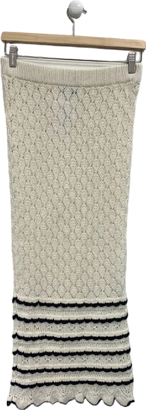 Lipsy White Knitted Midi Skirt UK 8 maxi skirt elegant