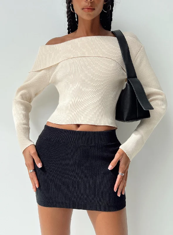 Lorentz Mini Skirt Black denim skirt casual