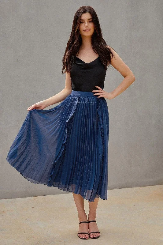 Maia Skirt - Steel Blue maxi skirt elegant