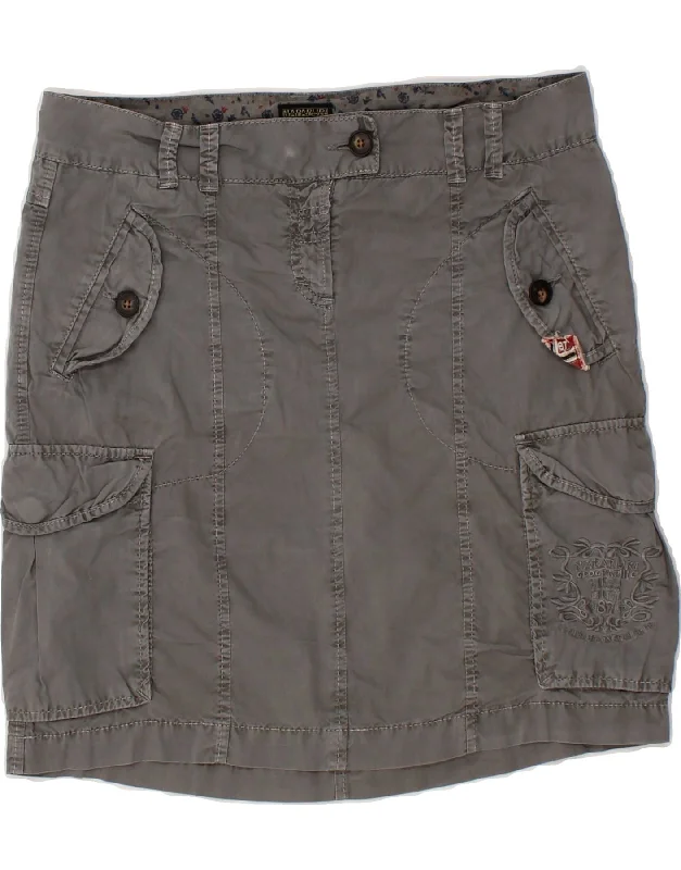 NAPAPIJRI Womens Cargo Skirt IT 40 Small W30 Grey Cotton denim skirt classic