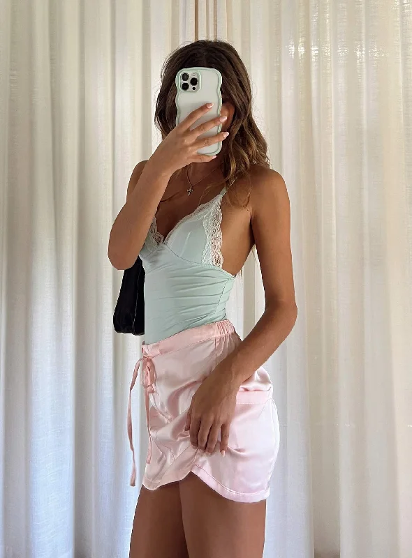 Ponnette Mini Skirt Pink corduroy skirt comfortable