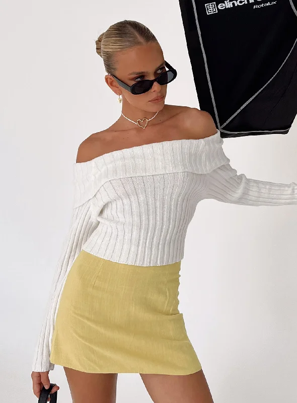 Selby Mini Skirt Lemon velvet skirt plush