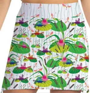 Skort Obsession Prince Charming Frog Print 17" Skort leather skirt bold