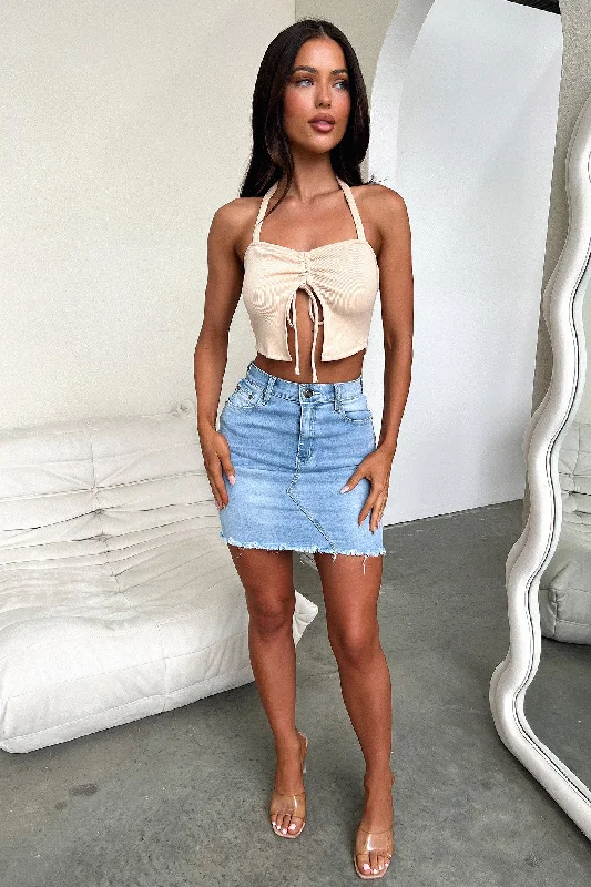 Teddy Denim Skirt wool skirt breathable