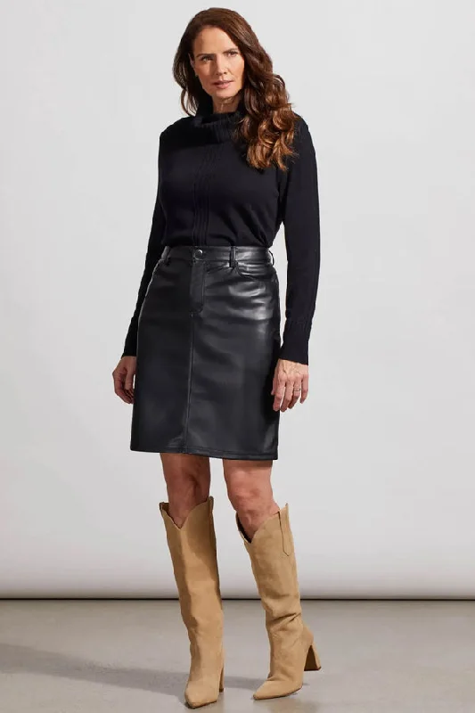 Tribal Faux Leather Skirt corduroy skirt durable