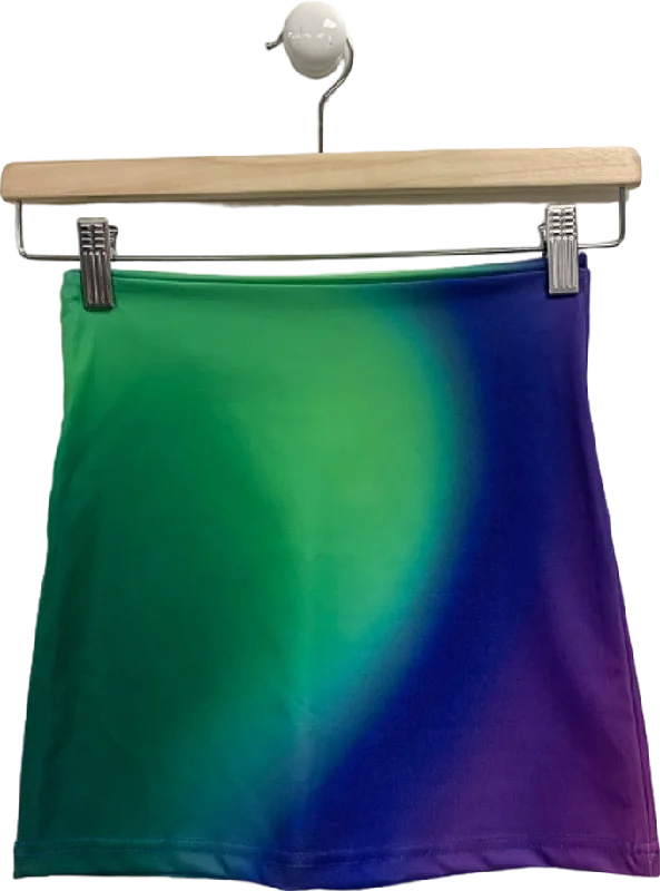 WMNS Multicolour Gradient Patterned Skirt UK XS/S silk skirt elegant