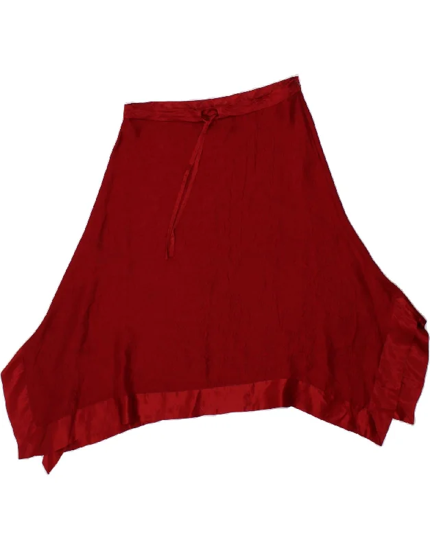 VINTAGE Womens Asymmetrical Skirt UK 14 Large W34  Red linen skirt natural