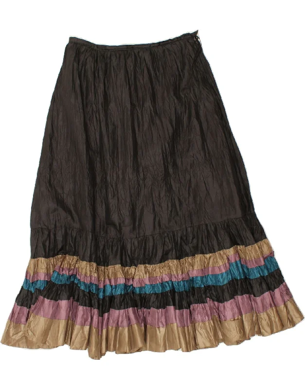 VINTAGE Womens Gypsy Skirt Medium W30 Black Colourblock Polyester corduroy skirt textured VINTAGE Womens Gypsy Skirt Medium W30 Black Colourblock Polyester corduroy skirt textured