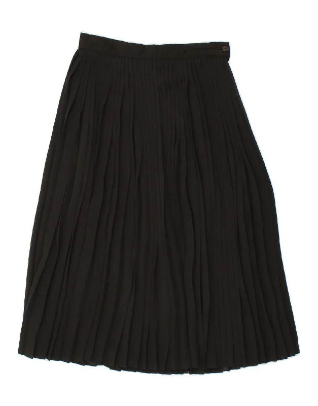 VINTAGE Womens Knife Pleated Skirt UK 12 Medium W28  Black Polyester summer skirt style