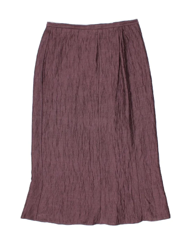 VINTAGE Womens Trumpet Skirt UK 16 Large W34 Purple Polyester velvet skirt plush