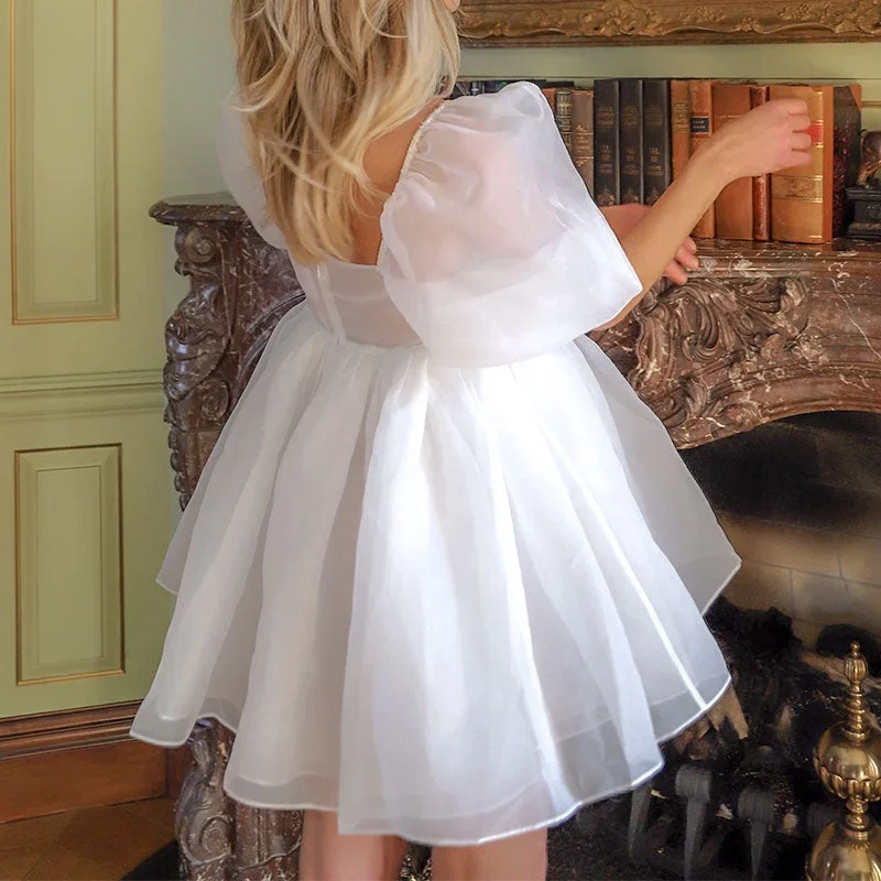Zjkrl Women Puff Sleeve Tulle Tutu Princess Dress Square Collar Mesh Ruffle Bubble Skirt Wedding Evening Party Prom Mini Fairy Dress patchwork skirt art Zjkrl Women Puff Sleeve Tulle Tutu Princess Dress Square Collar Mesh Ruffle Bubble Skirt Wedding Evening Party Prom Mini Fairy Dress patchwork skirt art